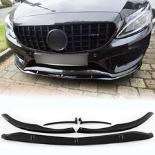 Für Mercedes-Benz W205 C63 AMG 15-22 Frontstoßstange Spoiler Lippe Schwarz Glanz