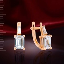 Rose gold earrings Oсtagon