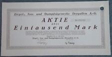 Ziegel-, Ton- und Dampfsägewerk Drygallen A.-G. 1923 1000 Mark