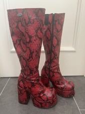 Buffalo Plateau Stiefel Sammler 36 Retro 90er  T-24400 Rot Vintage Ungetragen