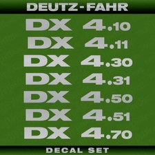 Deutz-Fahr DX 4.10, 4.11, 4.30, 4.31, 4.50, 4.51, 4.70 Traktor Aufkleber