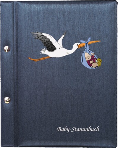 Baby stammbuch storch boy - boy, mit