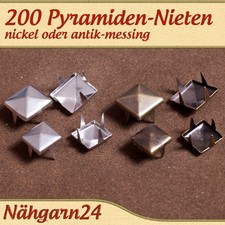 200 St. Pyramidennieten mit 4 Spitzen bzw. Spikes Nieten Ziernieten Gothic Punk