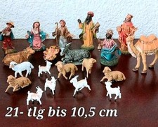 Krippenfiguren Set 21 teilig mit insgesamt 14 Tieren und Kamel, 10,5 cm  "Italy"