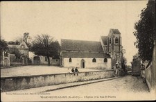 Ak Villeneuve Le Roi Val de Marne, L´Église et la Rue Saint Martin - 2601366