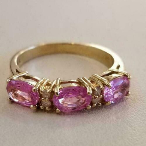 Oval rosa diamant - rosa, drei