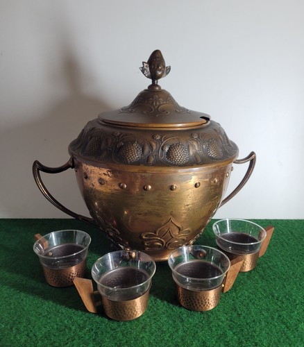 Alter kupfer bowle - topf, 4