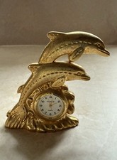Vintage Messing Delphin Quarz