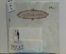 Tischkarten BRAUTPAAR auf Torte 12er-Pack, Tischdekoration