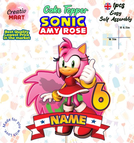 Amy rose sonic cake - amy,