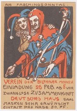 Verein der Bildhauer München Fasching Einladung Deutsches Haus Jugendstil 1910