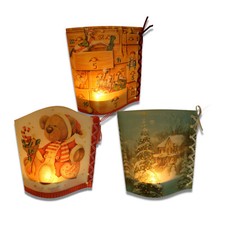 Windlicht Teelicht Serviettentechnik Set Weihnachtsdekoration Weihnachtsmotive