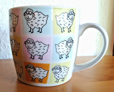 große Kaffeetasse Tasse  Henkelbecher - Schafe - Porzellan -  N Design wie neu