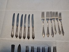 WMF 90er Silberauflage Silber Besteck Set Fächer Dekor 20 tlg.