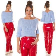 Cozy Crop Langarm Zottel Grobstrick Pullover