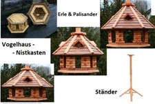 Vogelhaus mit Nistkasten KBN L-XL-XXL Futtertrog Vogelstation ausHolz Futtertrog