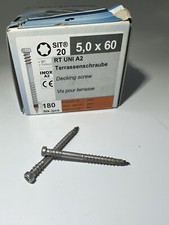 Edelstahl A2 Terrassenschrauben Ø5x60- T20 / 180stk /Rostfrei/ Blank /