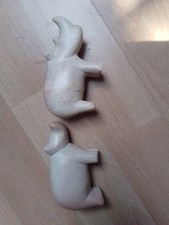 Speckstein Skulptur Statue Nilpferd und Nashorn Weiß 5cm hoch  8cm lang