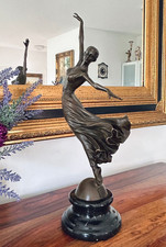 Bronzefigur Tänzerin Jungfrau Frau Bronze 36 cm Skulptur Figur Statue Kunst Deko