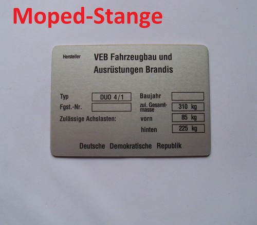 Typenschild aluminium plakette - typenschild,