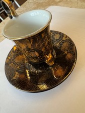 Japan Style Fine Porcelan Gold bemalt Espresso Set  Tassen  6 Unterteller