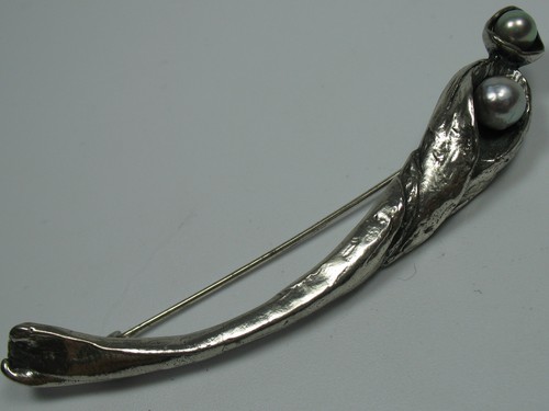 Brosche silber 925 perli - brosche,