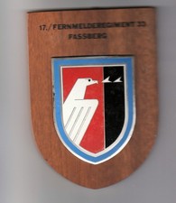 Wappenschild Metall auf Holz 17./ Fernmelderegiment 33 Luftwaffe Faßberg RARITÄT