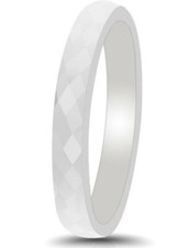 Ring Weiss Keramik 4 mm Breit  (0.)