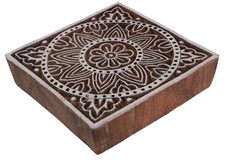 Indischer Textilstempel, Holz