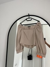 Bluse Mit Ballon Ärmel In Beige 