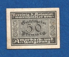 11 228 Notgeld Amorbach Vereinigung der Kolonialwarenhändler 50 Pfg., ohne Datum