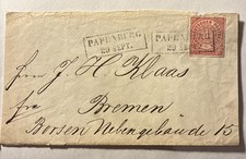 Papenburg Hannover Stempel Nachverwendung auf NDP Brief Bremen 1868