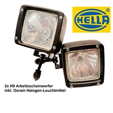 2x Hella Arbeitsscheinwerfer Nahfeldausleuchtung 12V H9 schwenkbar SET