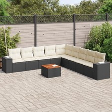 Gartenmöbel Sofa Garnitur Kissen Lounge Gartengarnitur 10tlg. Poly Rattan vidaXL