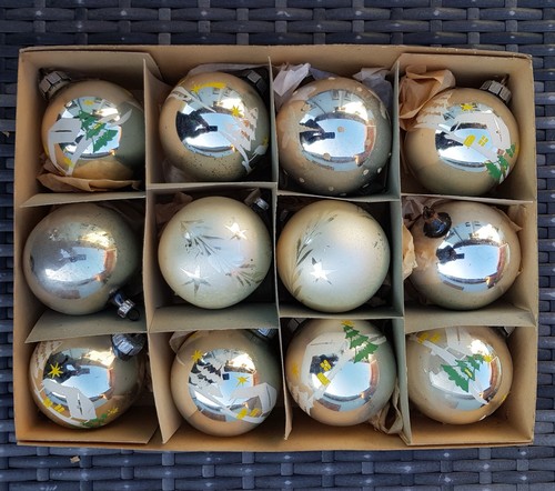 Alte christbaumkugeln aus - 12,