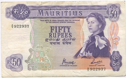Insel mauritius banknote - mauritius,,