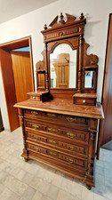Antik Kommode Waschtisch Anrichte ca1900 Jh mit Marmorplatte+ Spiegel Jugendstil
