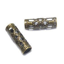 Metallperlen Röhrchen 12x4 mm