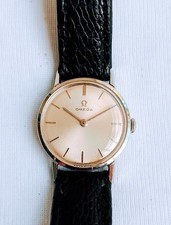 OMEGA Damenuhr Swiss Made Armbanduhr Handaufzug Lederarmband TOP Funktioniert