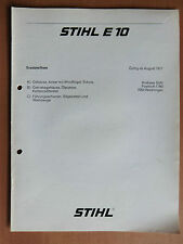 Ersatzteilliste STIHL Elektrosägen E 10 ab 8/1977 Ersatzteilkatalog 