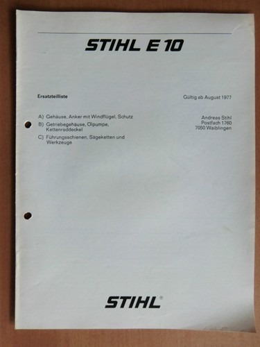 Ersatzteilliste stihl - ersatzteilliste,