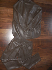 MANGUUN Damenhemd  Damenjacke u.Hose Veganes Leder khaki Gr.46 Hose  u. 40 neu