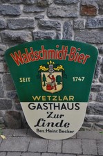 Altes Brauereischild/Reklameschild 50er J. Waldschmidt Bier/Wetzlar,Gasthaus