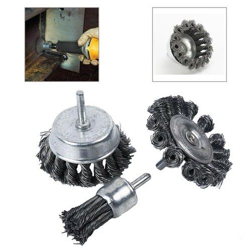 3tlg drahtbürste set - 3tlg, 6mm