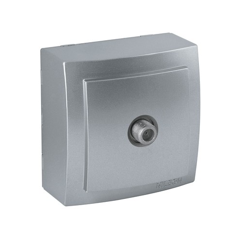 Aufputz sat enddose silber - sat,