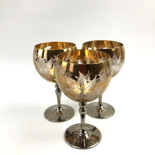 3x Vintage Prunk Weingläser |