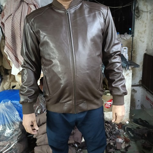 Neu herren braunes leder - leder, jacke