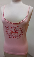 Top/Trägershirt Damen, Größe: 38, Marke: Lea H. Spagettitop, Schrift, Ziersteine