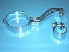 NSU Quickly Chrom Auspuff Halteschelle + Verbindungsschelle für Rechts Set NEU