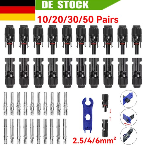 50x paar mc4 solarstecker - paar,